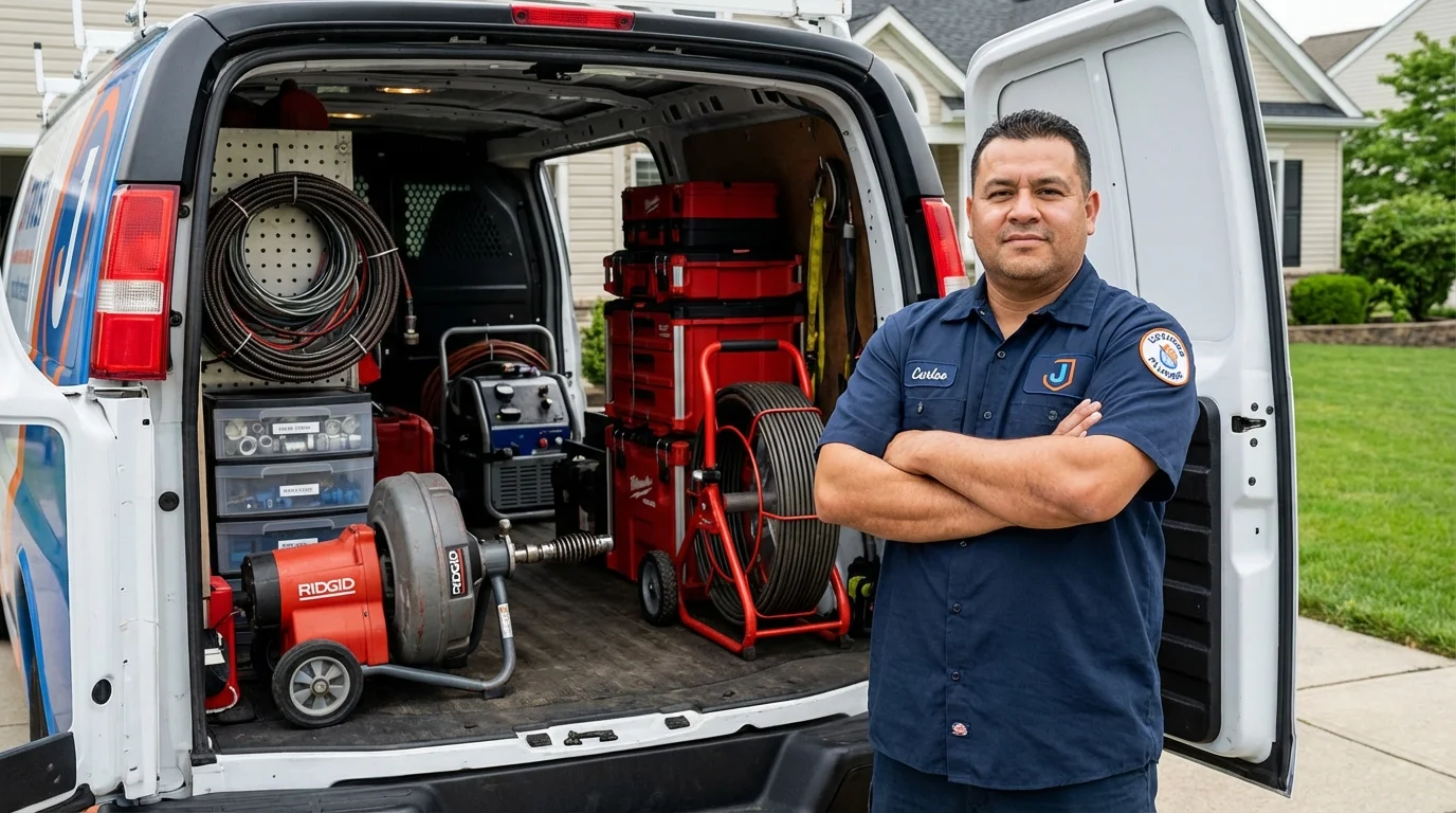 Professional drain cleaning equipment and Johns Plumbing LLC plumber in Roswell